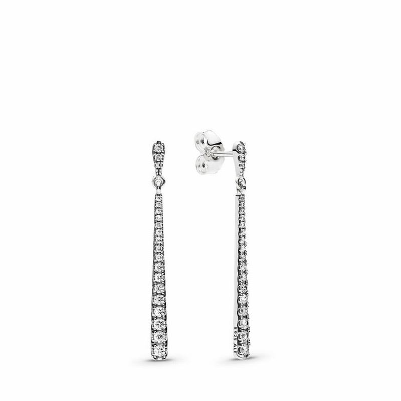 Pandora Shooting Stars Dangle Earrings Europe - Sterling Silver/Cubic Zirconia - 175082SMO